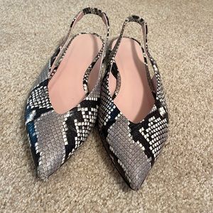 EUC J. Crew Shoes | Snake patternV-shaped Harlech Slingback| Size: 8.5